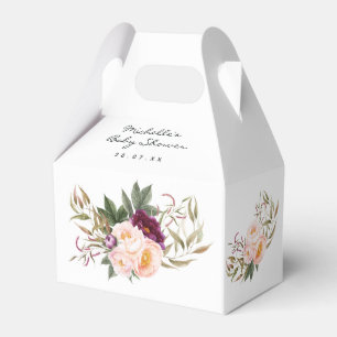Peach and Burgundy Floral Baby Showroom Danke Fa Geschenkschachtel