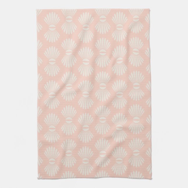 Peach and Creme Seashell Handtuch (Vertikal)