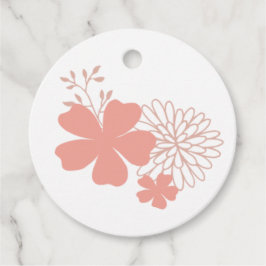 Peach and Gold Floral Fevor Tags Geschenkanhänger
