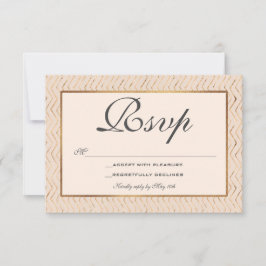 Peach and Gold RSVP Card