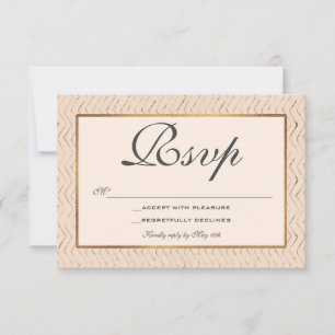 Peach and Gold RSVP Card