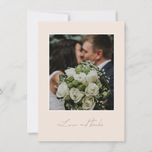 Peach and Gold Wedding Foto Danke Karte
