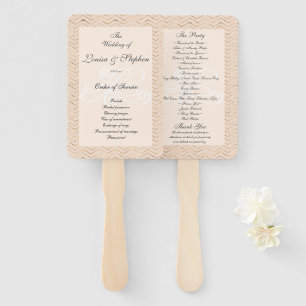 Peach and Gold Zickzack Wedding Program Fächer
