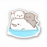 Peach and Goma Mochi Cat