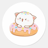 Peach and Goma Mochi Cat Donut