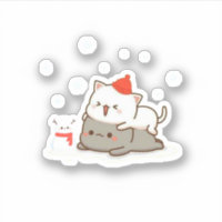 Peach and Goma Mochi Cat, frohe Weihnachten