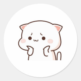 Peach and Goma Mochi Cat Runder Aufkleber