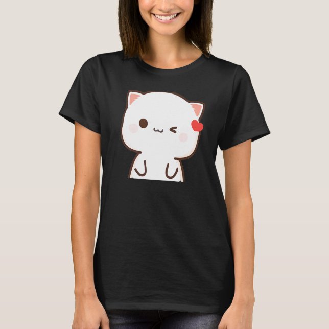 Peach and Goma Mochi Cat T-Shirt (Vorderseite)