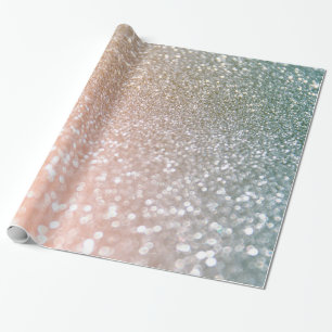 Peach and Gray Sparkle Glamour Glitzer Geschenkpapier