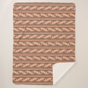 Peach and Mocha Spiral Pattern Sherpadecke
