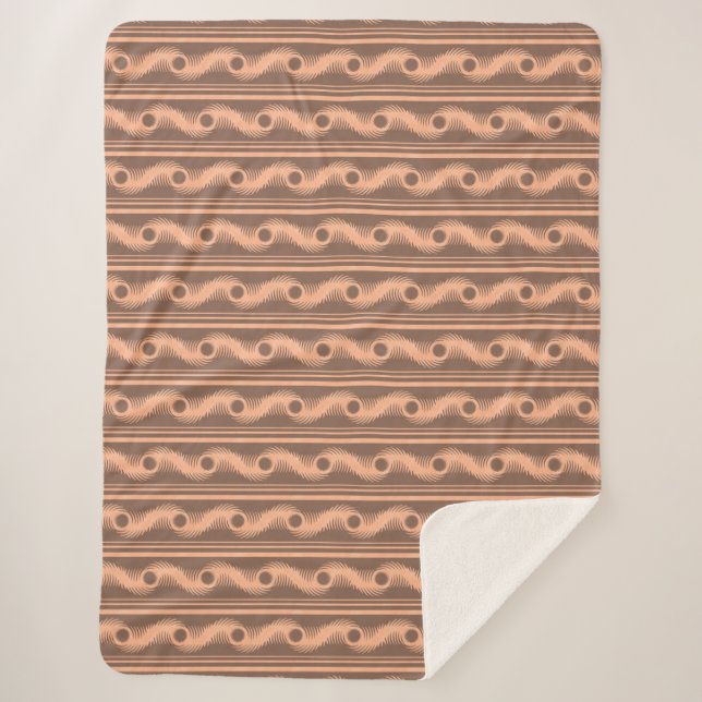 Peach and Mocha Spiral Pattern Sherpadecke (Vorderseite)