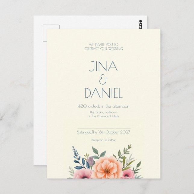 Peach and Petal Dream Postkarte (Vorne/Hinten)