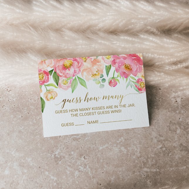Peach and Pink Guess Wie viele Kisses Game Cards (Von Creator hochgeladen)