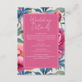 Peach and Pink Peony Blume Hochzeit Begleitkarte