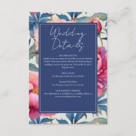 Peach and Pink Peony Blume Hochzeit Begleitkarte