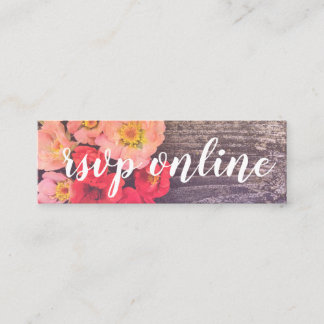 Peach and Poppy Mini Web RSVP Card Visitenkarte