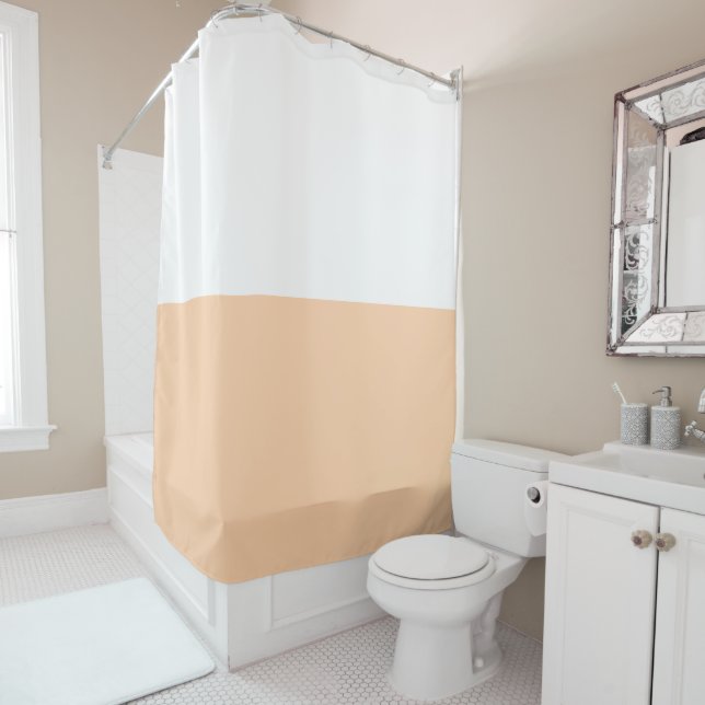Peach and White Classic Striped Shower Curtain Duschvorhang (Beispiel)