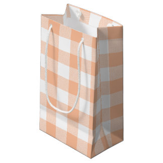 Peach and White Country Gingham Kleine Geschenktüte