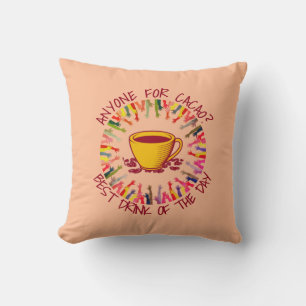 Peach ANYONE FOR CACAO Customizable Kissen