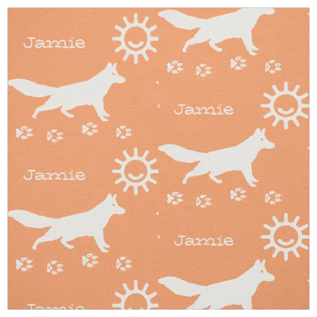 Peach Apricot Kinder Sunshine Fox Track Personalis Stoff (Muster)
