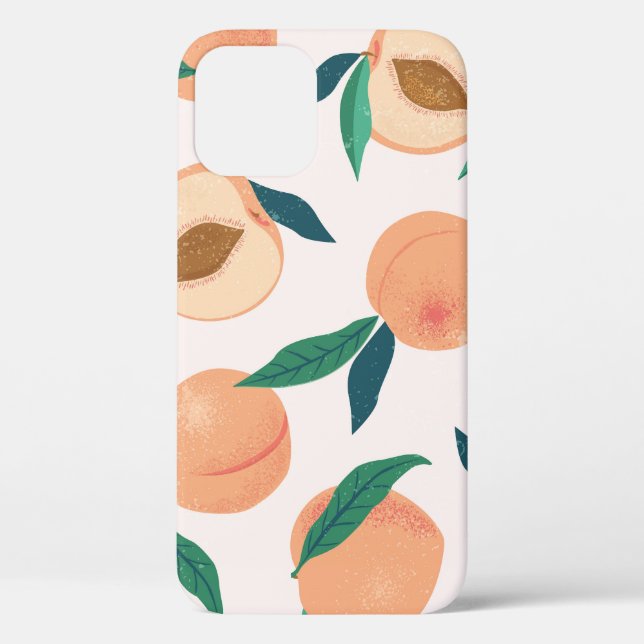 Peach Apricot: Tropisches nahtloses Muster. Case-Mate iPhone Hülle (Rückseite)