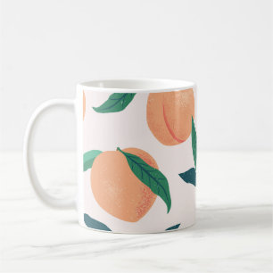 Peach Apricot: Tropisches nahtloses Muster. Kaffeetasse