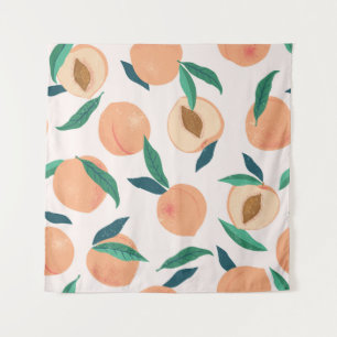 Peach Apricot: Tropisches nahtloses Muster. Wandteppich