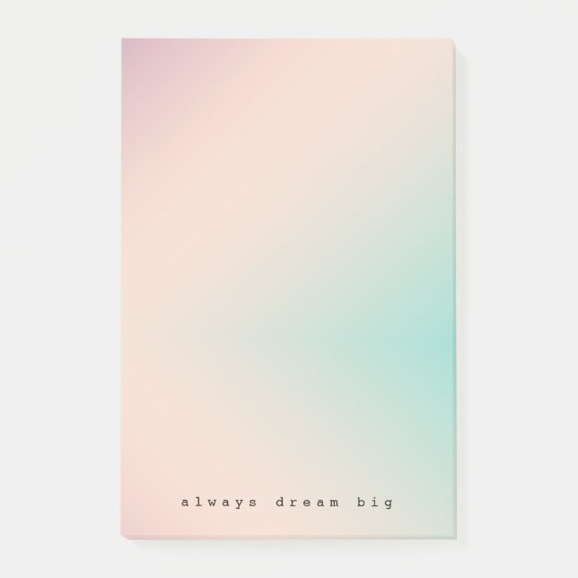 Peach Aqua Gefärbte Krawatte inspirierendes Traumz Post-it Klebezettel (Vorderseite)
