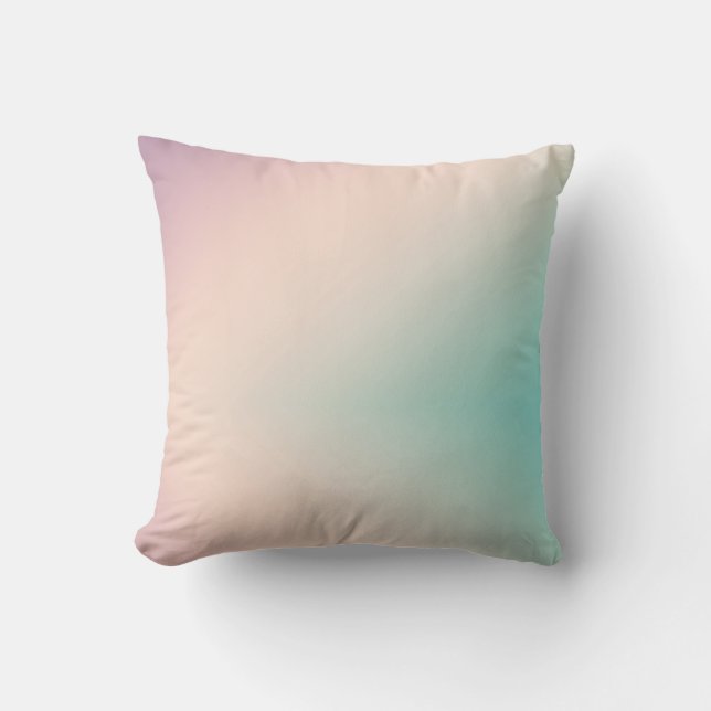 Peach Aqua Gefärbte Krawatte Ombre Kissen (Vorderseite)
