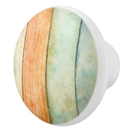 Peach Aqua Gold Natural Geometric Artistic Zuhause Keramikknauf