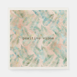 Peach Aqua Green Tropical Blätter Serviette
