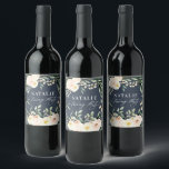 Peach Aquarellblüte 30. Geburtstag Gastgeschenk Weinetikett<br><div class="desc">Peach Aquarell floral 30 Geburtstag Party für die Dekoration. Schönes,  elegantes und modernes Party.</div>