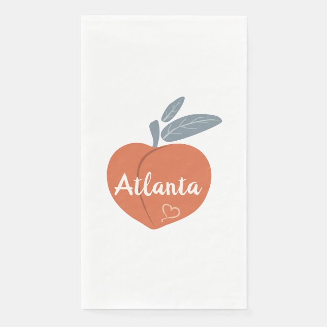 Peach Atlanta Liebe Serviette (Vorderseite)