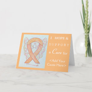 Peach Awareness Ribbon Angel Art Grußkarten Karte