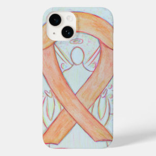 Peach Awareness Ribbon Angel Custom iPhone Case