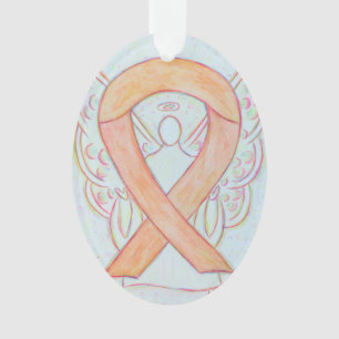Peach Awareness Ribbon Engel Ornament Anhänger