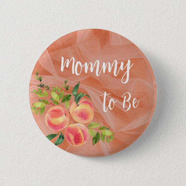 Peach Baby Dusche Buttone - Individuelle Babydusch Button (Vorderseite)
