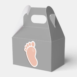 Peach Baby Footprint Baby Dusche Geschenkschachtel