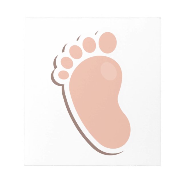 Peach Baby Footprint Notizblock (Vorderseite)