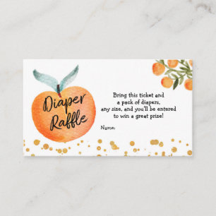 Peach Baby Showdusche Diaper Raffle Card Begleitkarte