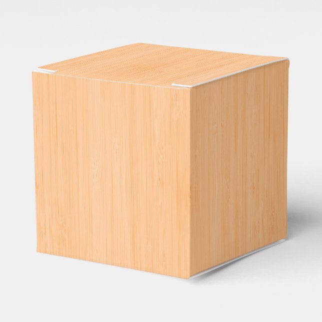 Peach Bamboo Wood Grain Look Geschenkschachtel (Vorderseite)