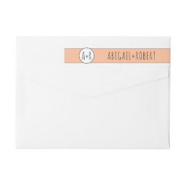Peach Band und Initials Hochzeit