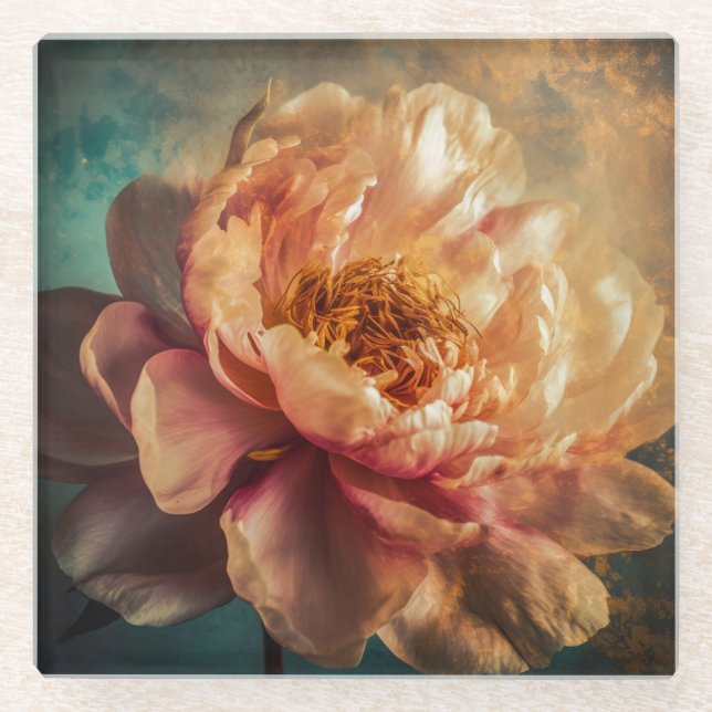 Peach Beauty Glasuntersetzer (Vorderseite)