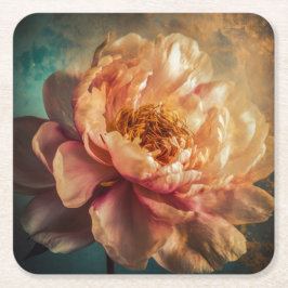 Peach Beauty Rechteckiger Pappuntersetzer