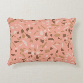 Peach Beige Tan Brown Terrazzo Marmormuster Dekokissen