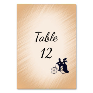 Peach Bicycle Wedding Tischnummer