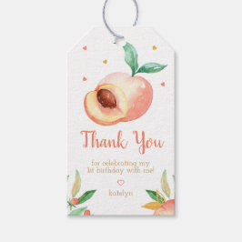 Peach Birthday Party Geschenktasten Geschenkanhänger
