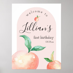 Peach Birthday Party ou Baby shower Affiche de bie