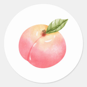 Peach Birthday Runder Aufkleber