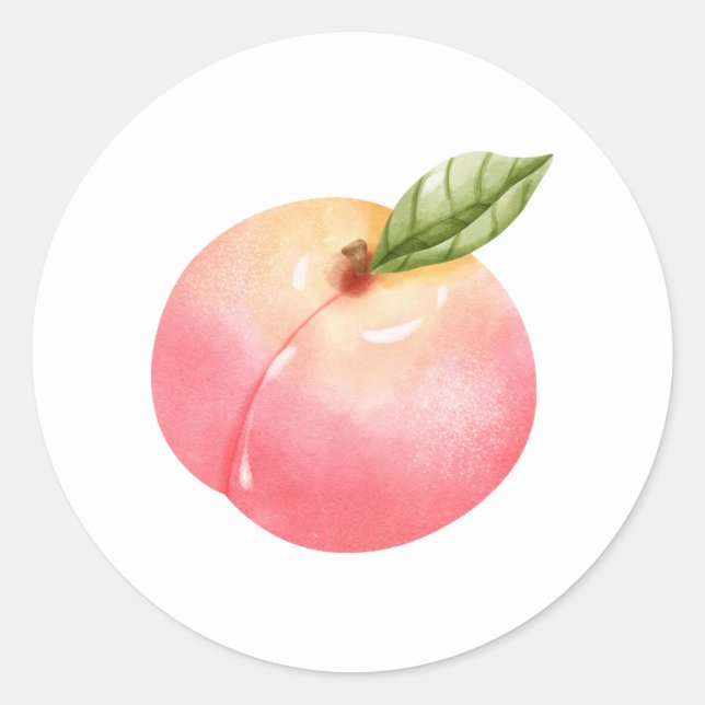 Peach Birthday Runder Aufkleber (Vorderseite)